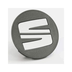 SEAT Black Silver Centre Cap