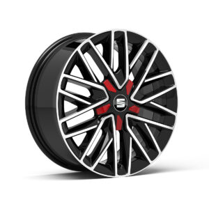 SEAT 17" Alloy Hub Cap - Star Design - Special Red 6F0071409B