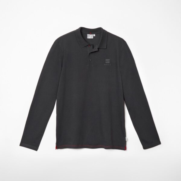 SEAT Men'S Long Sleeve Anthracite Polo Shirt - M 6H1084132B HAE