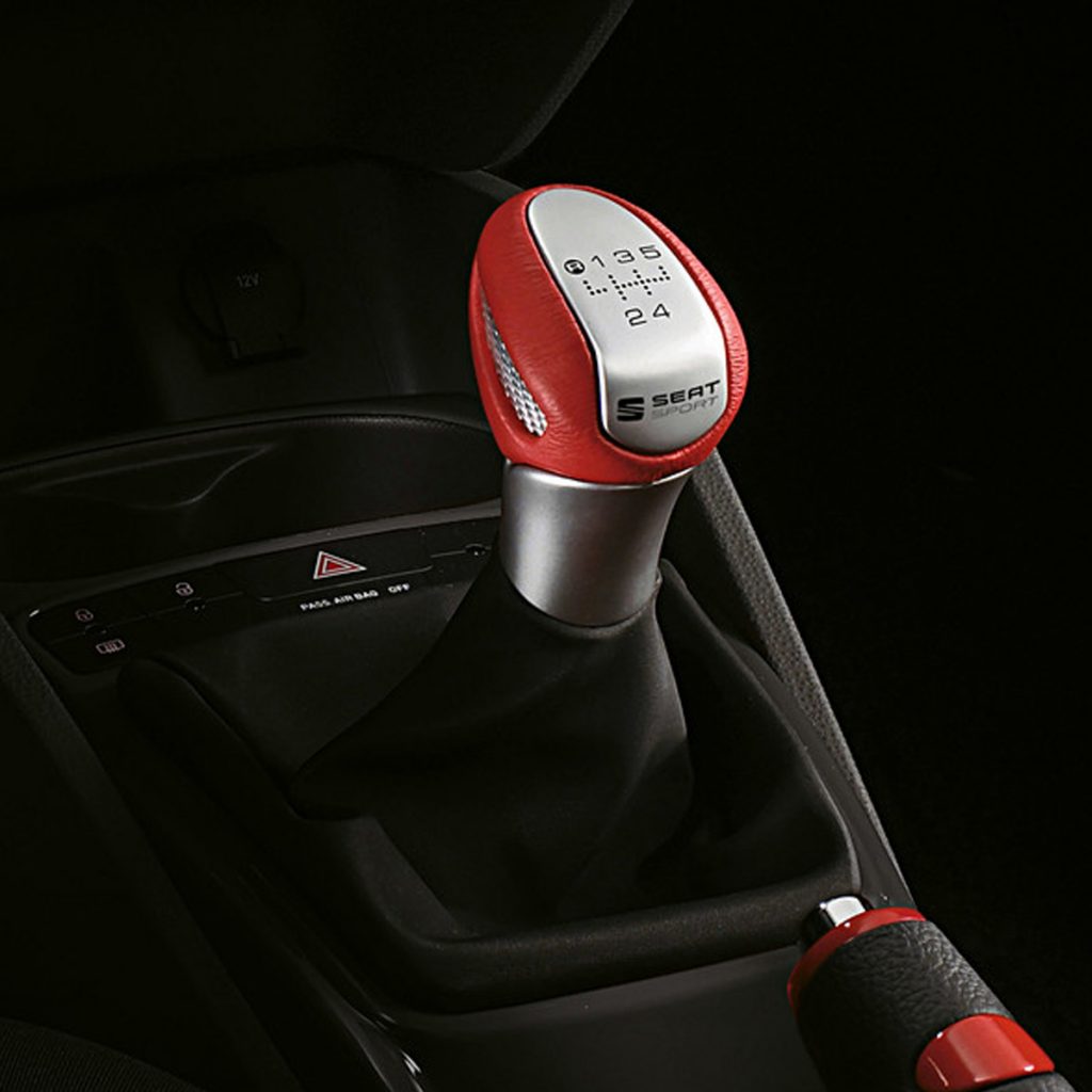 SEAT 20092017 Aluminium/Red Leather Gear Knob 6J0064230D