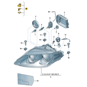 SEAT Right Headlight Repair Kit