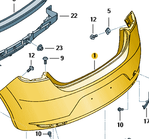SEAT Leon 2006-2013 Rear Bumper Primed